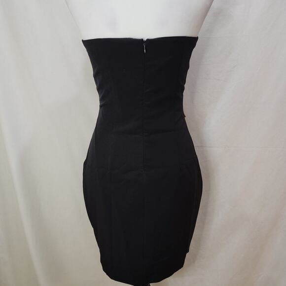 NWT Ark & Co Art Deco Strapless Bodycon Brown Black Sexy Cocktail Dress, Small - Picture 2 of 9